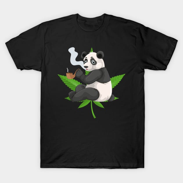 Weed Stoner Gift Funny Panda Bear T-Shirt by shirtsyoulike